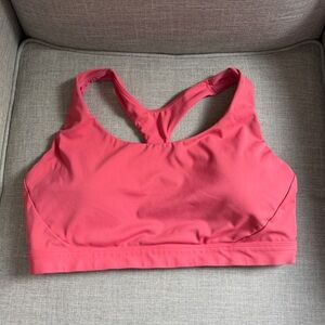 Athleta Interval Sports Bra XL Pink Medium Support Racerback Workout Gym
